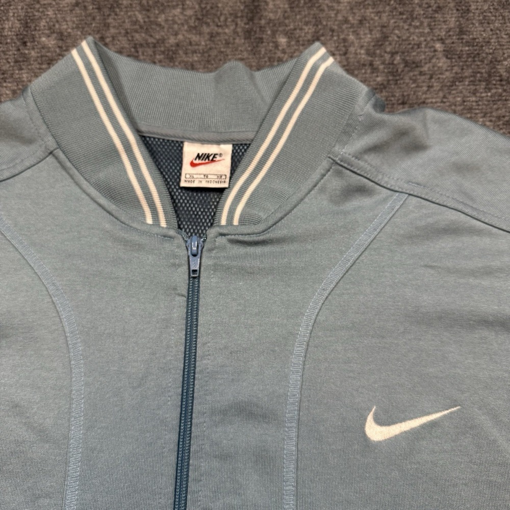 Vintage Nike Basketball Warm Up Shirt - Size XL - Zip Up - Blue - VTG 90s - Picture 2 of 6